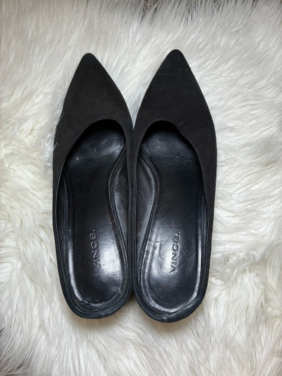 Vince Shoes - Vince Black Pointed Toe Slip-On Suede Flats